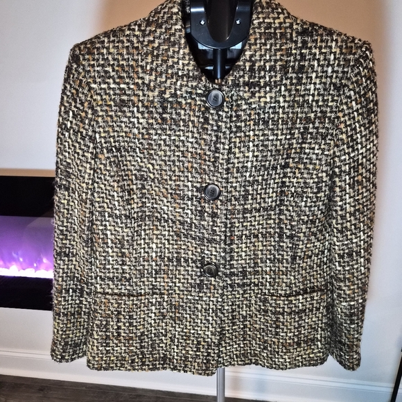T Tahari Jackets & Blazers - ​Tahari Arthur S. Levine Tweed Wool Blend Blazer Jacket - Size 16P